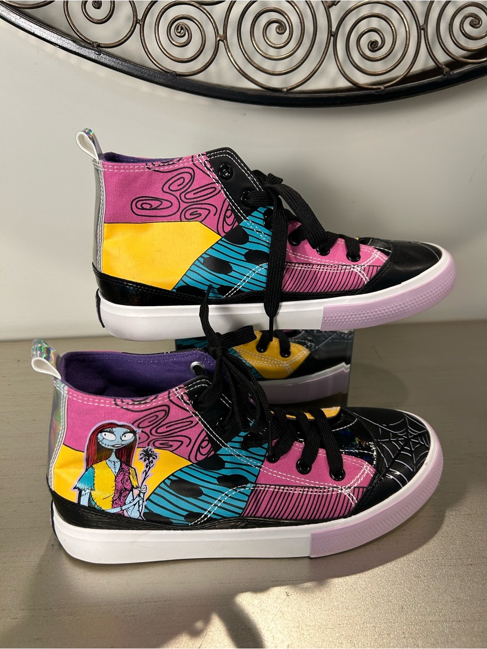 Girls' Pink Multi-Color High-Top Sneakers - Character Print